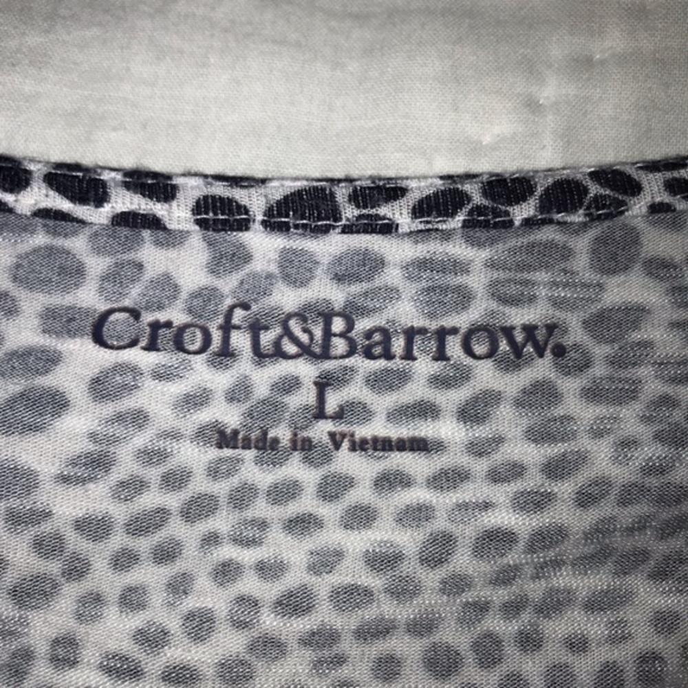 Croft&Barrow 3/4 Sleeve Black and White Top - Picture 3 of 7